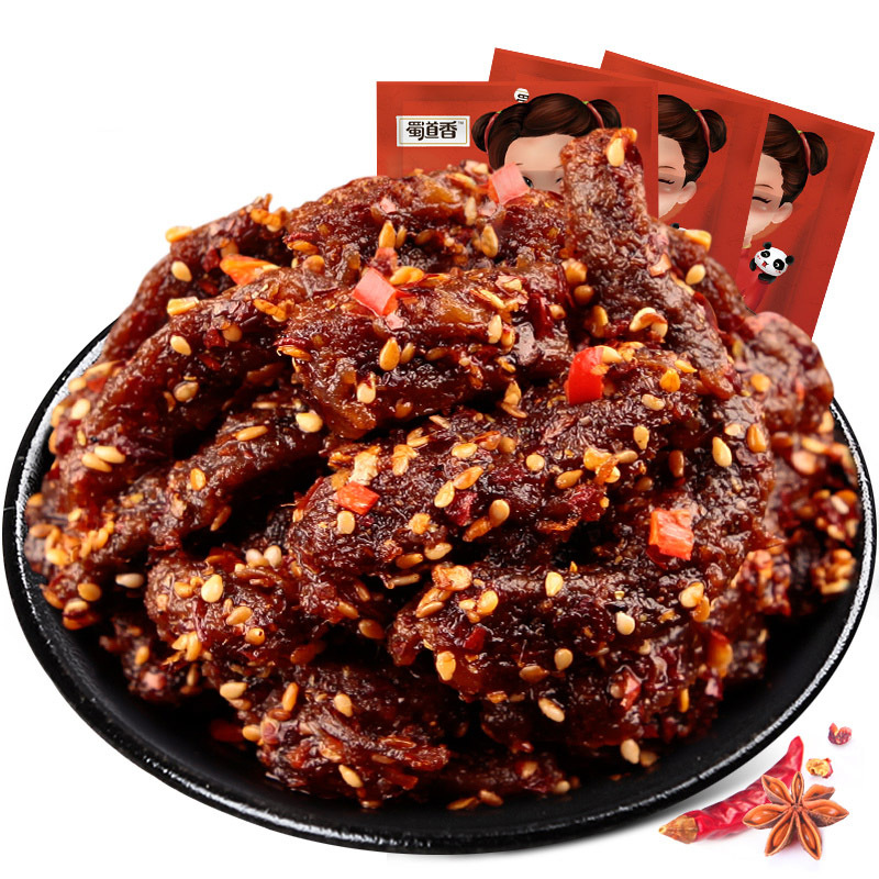 蜀道香麻辣牛肉干100g*2麻辣味零食小吃手撕牛肉熟食天椒香辣牛肉四川特产