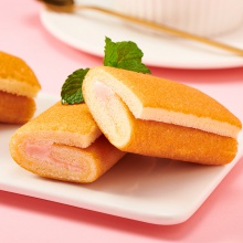 达利园 草莓味瑞士卷160g/袋 蛋黄派早餐食品零食手撕面包点心面包糕点