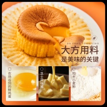 新品[三只松鼠_巴斯克芝士蛋糕400g]半熟芝士乳酪蛋糕糕点零食 添加芝士风味酱芝香浓郁巴斯克芝士蛋糕/400g*2箱 均码